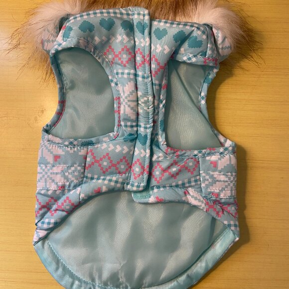 Dog coat with faux fur collar - Picture 2 of 14